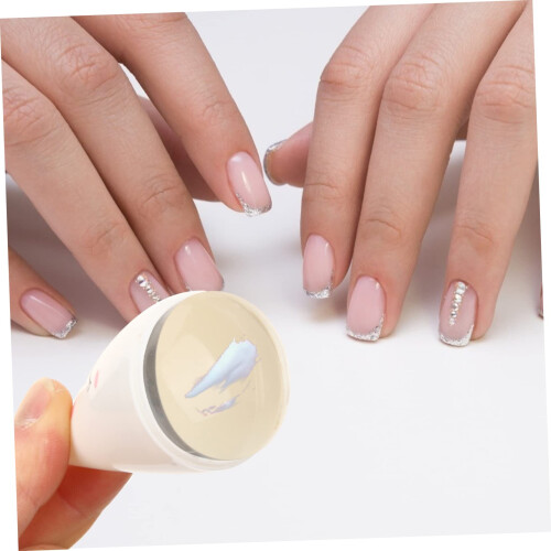 2pcs Silicone Nail Art Stamper Tool with Bunny Design for Fast Pattern Transfer and Easy Cleaning 1
