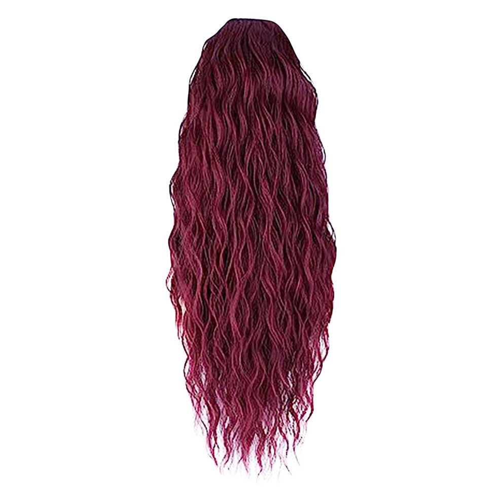 FSTDelivery Wigs for Women Clearance Drawstring Ponytail Water Ripple Wig, Elastic Mesh Braid, Natural Realistic Lace Front Human Hair, Beautiful