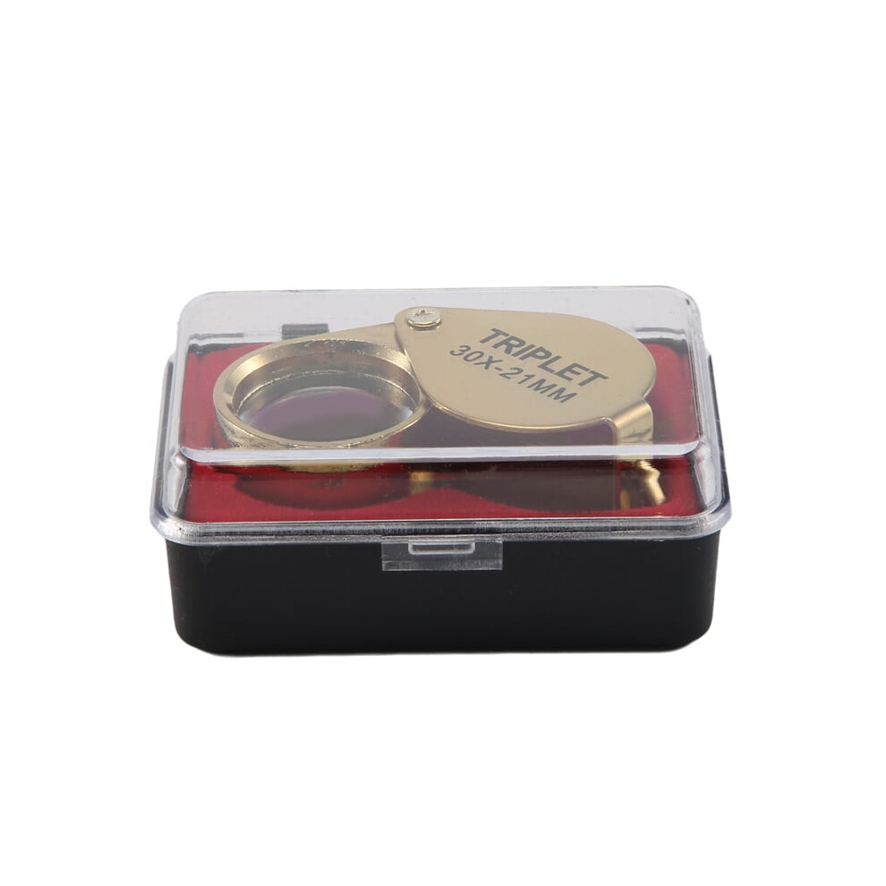 Gold Imcbstt Portable 30X Power 21Mm Jewelers Magnifier Foldable Eye Loupe Jewelry Store Magnifying Glass