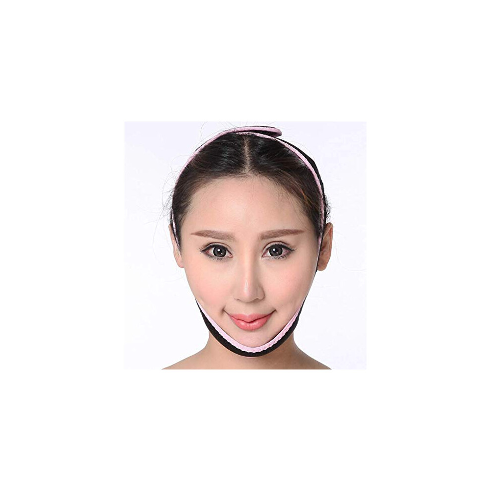V Face Slimming Mask Black Adjustable Facial Slimming Band for Lifting and Contour Support