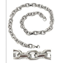 Collana con maglie a forma di ancora in acciaio inossidabile che mantengono il colore per sempre. Spessore 6 mm, lunghezza 60 cm.