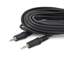 3,5 mm hann-til-hann stereo lyd-/aux-forlengelseskabel, svart, én størrelse
