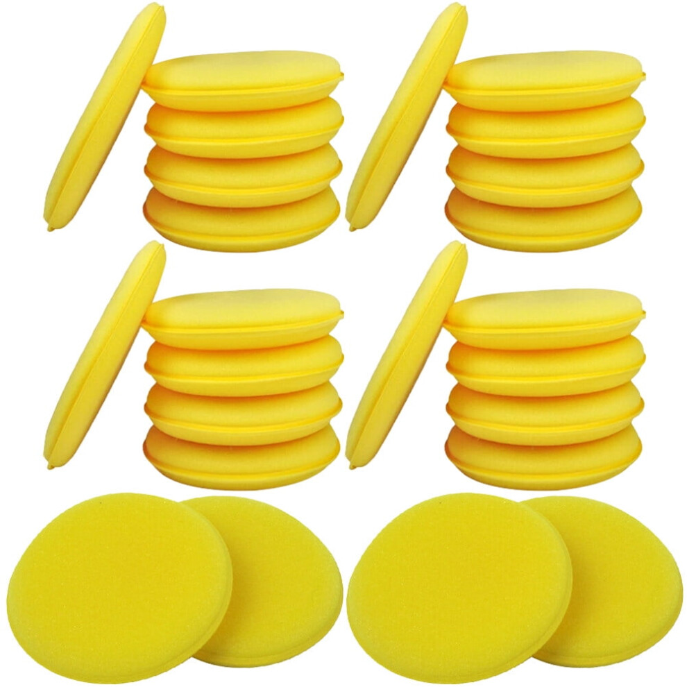 Hemoton 24Pcs Car Polishing Sponges Car Wax Applicator Pads Automotive Round Cleaning Sponges 9173940858381