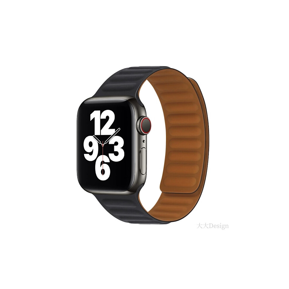 Compatible With Apple Watch Band 49 46 45 44 42 41 40 38Mm, Double-Sided Silicone Magnetic Bracelet For Iwatch Ultra Se Series 10-1 Black 9173940858497