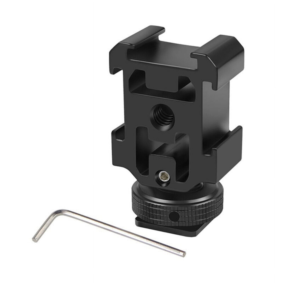 Triple Hot Shoe Mount Adapter Bracket Stand Holder For Dslr Camera For Led Video Microphone Flash ,A Light 9110895355497