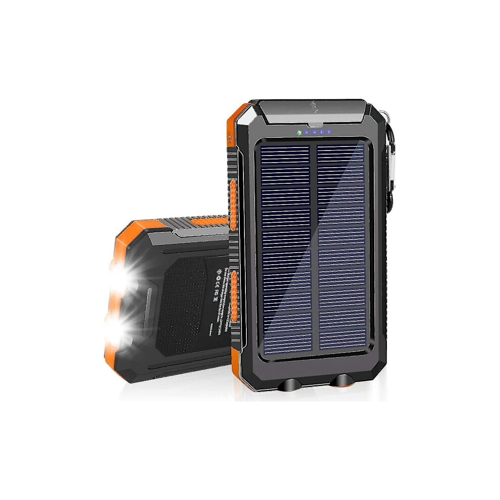 2024, Solar Charger 20000Mah Waterproof Portable Charger With Dual 5V Usb Ports/Led 9173940860711