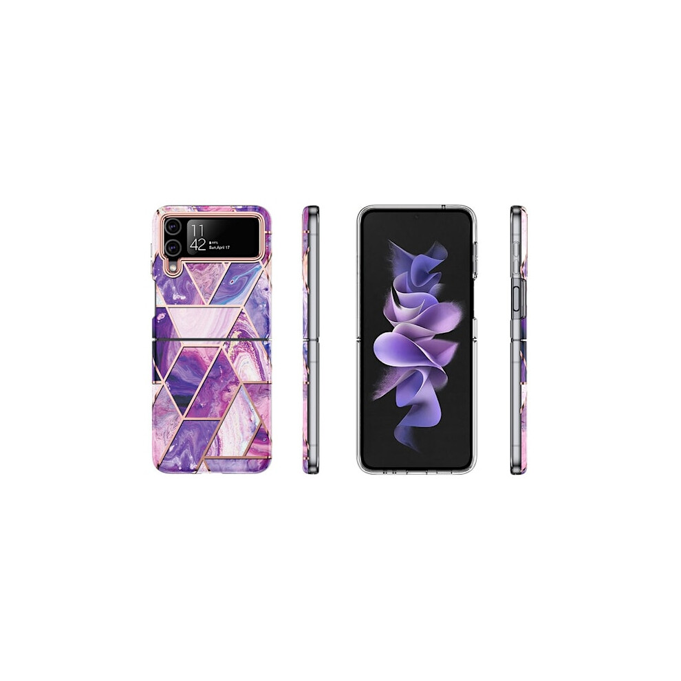 Elegant Marble Cover - Compatible With Samsung Galaxy Z Flip 3 Purple 9173940860445