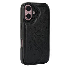 Yhteensopiva iPhone 16:n kanssa, iskunkestävä korttikotelo, 3 lokeroa, Flippr V2, musta