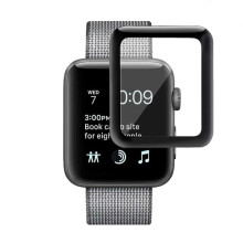 Vollflächige Displayschutzfolie, kompatibel mit Apple Watch (42 mm), kompatibel mit Apple Watch 1/2/3, Schwarz