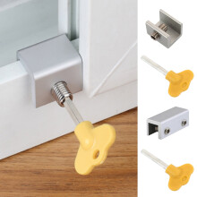 Travas ajustáveis para janelas de correr. Conjunto de 2 peças em aço inoxidável, sem necessidade de furação, para maior segurança e