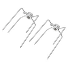2 pezzi Accessori per grigliata Barbecue Forchetta Girarrosto in acciaio inox per Pollo Arrosto al Forno