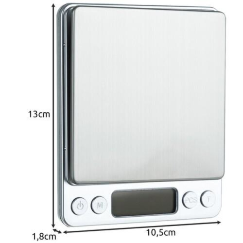 Digitalvåg / Köksvåg 0,01 g-500 g Silver 1