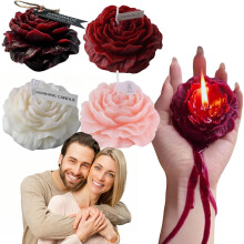 Kayannuo - Set di 4 candele profumate alla rosa rosso vino, a bassa temperatura, compatibili con le decorazioni dell'albero di Natale.