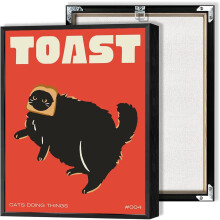 Quadro decorativo em tela com gato preto estiloso, 60x90cm, pôster de gato engraçado, estampa de gatinho fofo, presente para amantes de gatos,