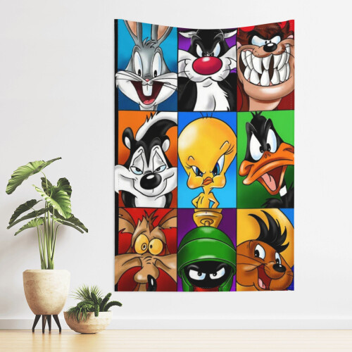 Ταπισερί Looney Tunes για άνδρες, διακόσμηση τοίχου υπνοδωματίου αγοριών, σαλόνι, 2