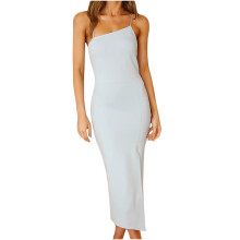 OAVQHLG3B Sling Bodycon Dresses for Women Party Night Maxi Sleeveless Solid Slit Casual Cocktail Evening Gown Dress Vestir