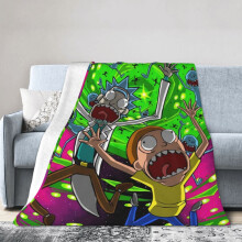 Rick and Morty Hoteltæppe, Anime-tæppe til seng, Sofatæppe, Ultrablødt fleece-tæppe til soveværelse/stue, 60x50 tommer