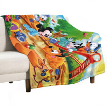Mikki-pehmolelu, erittäin pehmeä flanellipehmo, 127 cm x 180 cm, mukava fleece kotiin, matkoille, toimistoon, ulkotiloihin, yhteensopiva