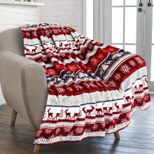 Weihnachtsdecke mit einseitig bedrucktem Plüschbezug für Kinder, Erwachsene, zum Mittagsschlaf, weiche Plüschdecke