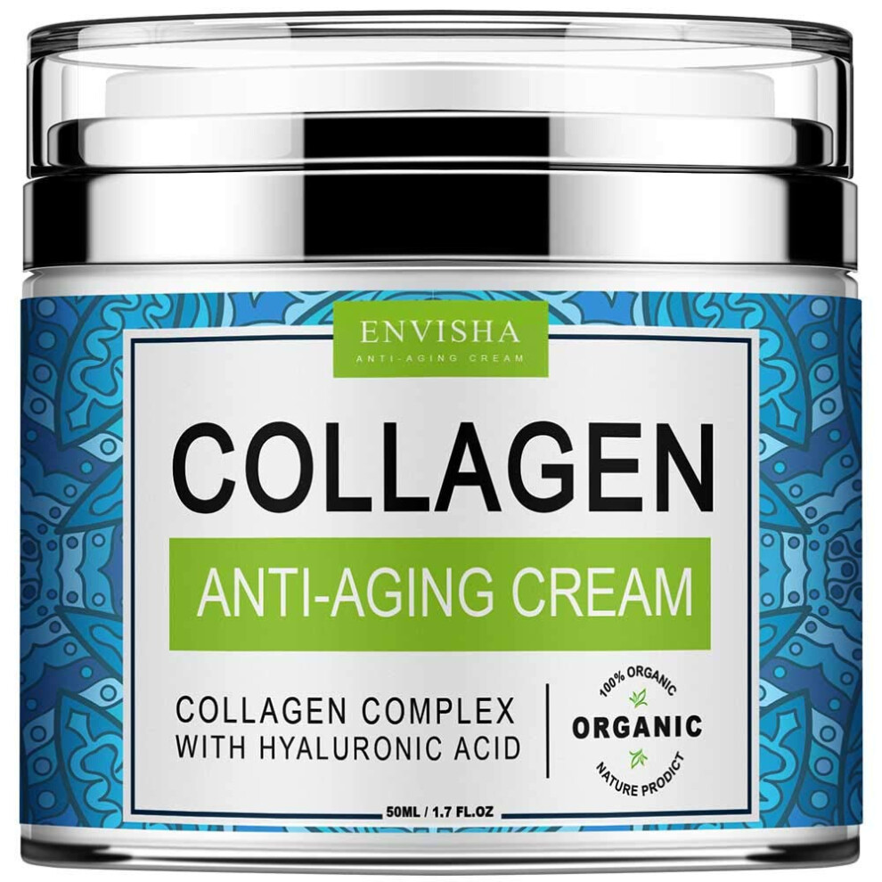 Cream Collagen Face With Retinol And Hyaluronic Acid, Anti Aging Moisturizer For Firming And Deep Hydration, Day And Night Use 1.7Oz