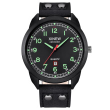 Orologio da uomo al quarzo TOFOTL in offerta, cinturino in pelle, calendario, quadrante luminoso, orologio da esterno