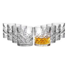 Set di 8 bicchieri da whisky lowball Royalty Art Kinsley, 300 ml, adatti a liquori, bourbon, rye e birra. Eleganti bicchieri lavabili in