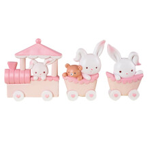 2 Sets Train Bunny Ornament Cake Paper Cups Christmas Decorations Rabbit Cupcake Toppers Ornaments