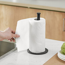 Porta rotolo di carta assorbente SUSUchens in acciaio inox, base antiscivolo senza fori, organizer da cucina per rotoli con supporto stabile e