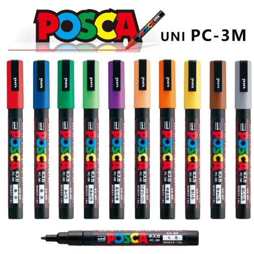 1 τεμάχιο μαρκαδόρος Posca PC-3M24 χρώματα, λεπτή μύτη 0,9-1,3mm, ζωγραφική γκράφιτι anime 2