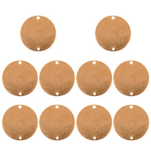 10pcs Round Circle Disc Copper Metal Stamping Blank Engraving Tag Blank Stamping Tags for DIY Engraving (Golden)