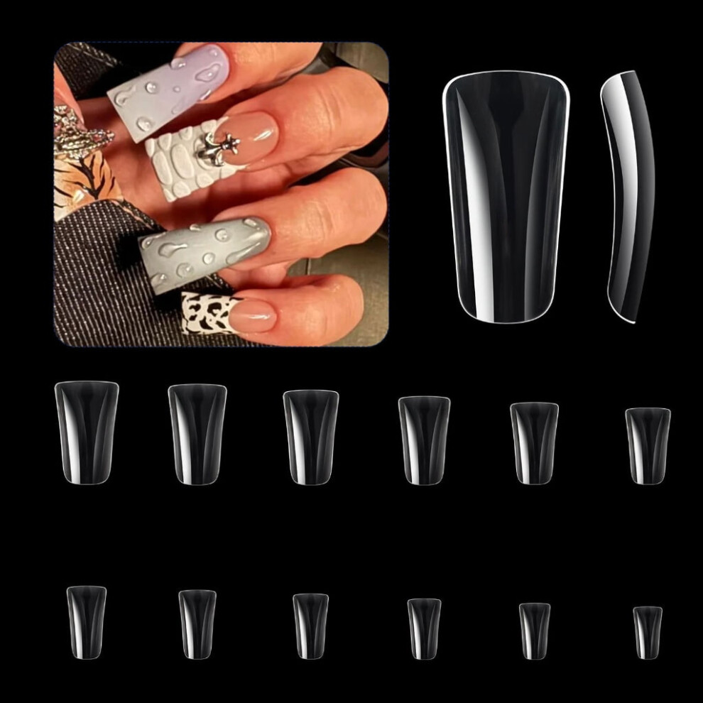 ZPAQI 504x Duck Nail Tips Clear Nail Tips Curved Nail Tips Press on Nails Tips