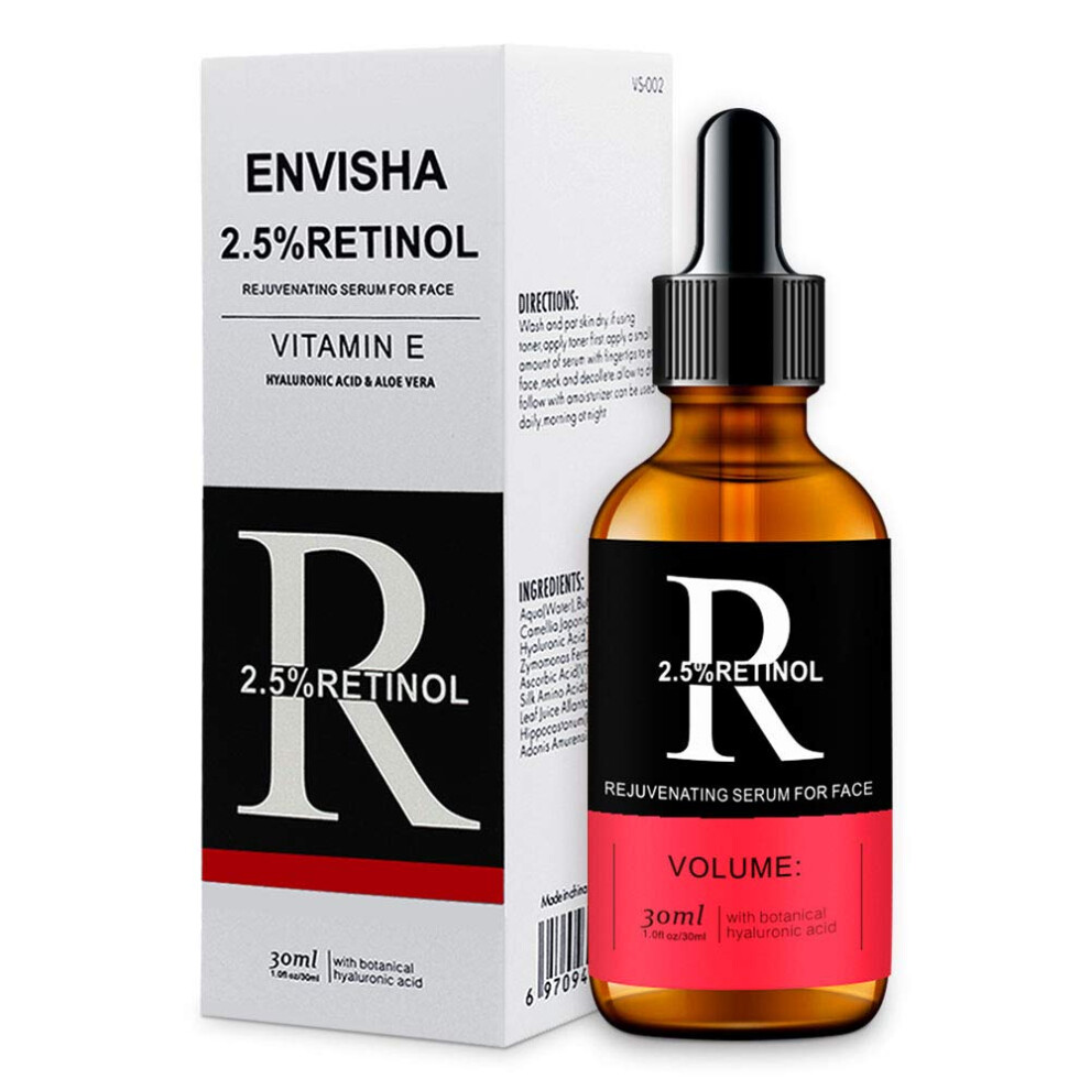 2.5% Retinol Anti Aging Serum for Face with Hyaluronic Acid, Vitamin E and Aloe Vera 30ml