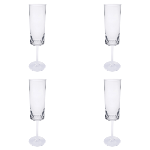 Set of Four Clear Acrylic Stemmed Flutes 2