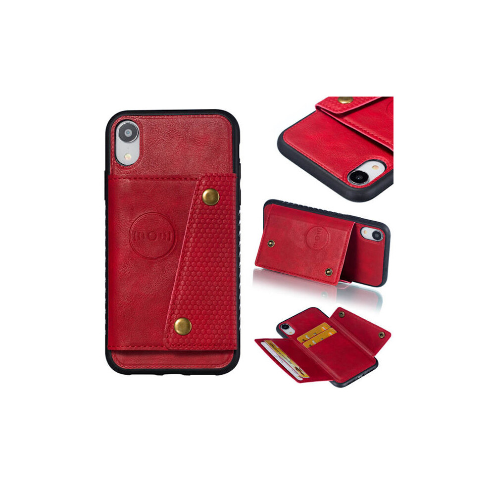 Compatible With Iphone Xr - Professional Retro Protective Case With Card Slot Red 9004841964430