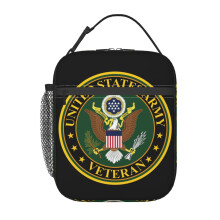 Sac à lunch isotherme pour vétéran de l'armée américaine, idéal pour hommes et femmes. Boîte à lunch isotherme avec pochette intégrée,