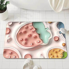 OYIGU Kleine, frische Diatomeen-Schlammmatte mit Blütenmotiv, rutschfest und wasserabsorbierend, leicht zu trocknen und zu reinigen, für Badezimmer