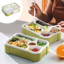 Boîte à lunch, 6 x 14 x 21,5 cm, boîte bento pour adultes et enfants, 5 compartiments, étanche, compatible micro-ondes et lave-vaisselle, idéale