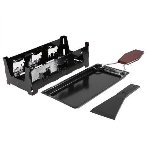 Σετ ψησίματος Raclette, μαύρο φορητό αντικολλητικό ταψί για τυρί Raclette Rotaster με