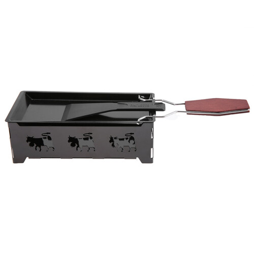 Σετ ψησίματος Raclette, μαύρο φορητό αντικολλητικό ταψί για τυρί Raclette Rotaster με 2