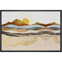 KSIW Leinwanddruck (ungerahmt), geometrische Wellenlandschaft, Wüstenmotiv, modernes, farbenfrohes Zen-Dekor für Wohnzimmer und Schlafzimmer –