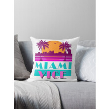 AIVO Miami Vice - Huse de pernă cu design anii '80, husă de pernă pentru canapea, două fețe