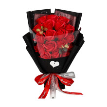 Bouquet décoratif de roses rouges artificielles TUTUnaumb - Cadeau de Saint-Valentin