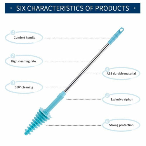 Εύκαμπτη βούρτσα τουαλέτας με μακριά λαβή, έμβολο, εργαλείο καθαρισμού απόφραξης 1