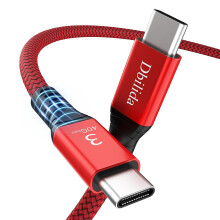 for Thunderbolt 3 Cable 40Gbps 1.6ft, Nylon Braided USB C to USB C Cable with 100W PD, 20V 5A Charging/Single