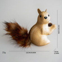 Weihnachtseichhörnchen-Anhänger, Weihnachtsbaumschmuck, Partydekoration, niedliche haarige Dekorationen für drinnen und draußen,