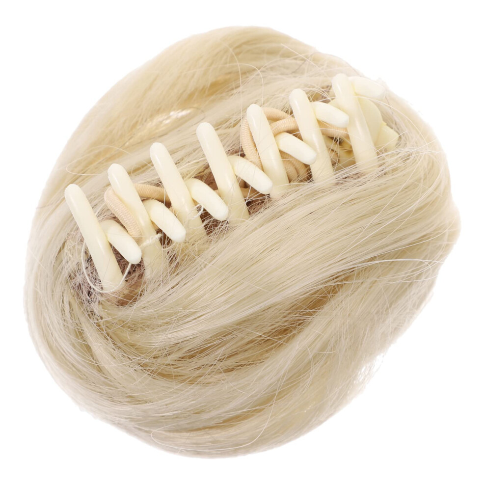 Unisex Yellow Hair Bun Extension Claw Clip Hairpiece For Women With Instant Volume Boost