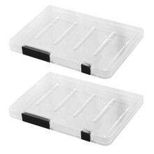 Lot de 2 porte-documents en plastique, étui portable transparent pour magazines et certificats, boîte de rangement.
