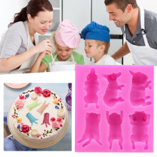 Uclet Cakevorm van siliconen, ideaal voor doe-het-zelf bakprojecten, geschikt voor chocoladedecoraties met hondenmotief en geurpleisters.