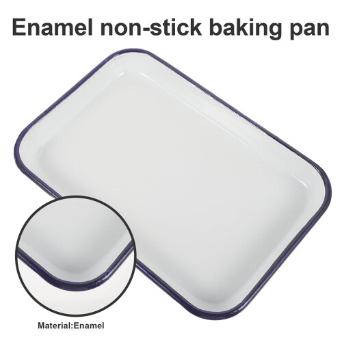 Household Enamel Baking Dish Rectangular Roasting Pan Multi-use Baking Tray Non-stick Roasting Tray 2