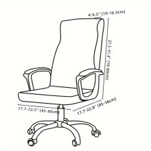 Funda elástica para silla de oficina DEKAXID (1 unidad) - Se adapta a sillas giratorias de respaldo alto, con cremallera, lavable y extraíble para